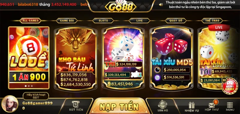 Khám phá game chơi lô đề siêu tốc tại nhà game Go88 Online