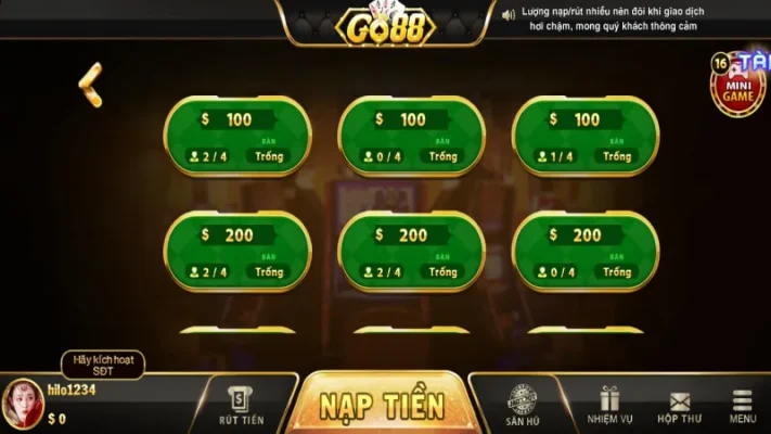 Phương pháp chơi game tiến lên đếm lá hiệu quả nhất tại Go88 Online