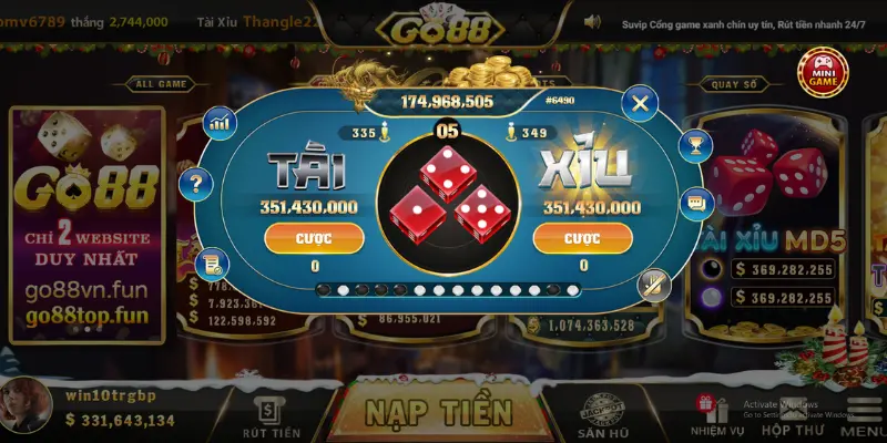 Thủ thuật đánh gấp thếp tại mục game tài xỉu Go88