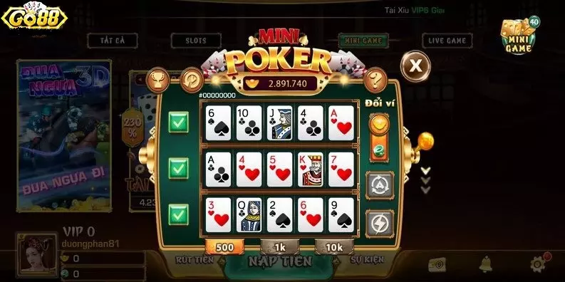 Tìm hiểu về quy trình một ván bài mini poker anh em nên biết tại sân chơi Go88 ios