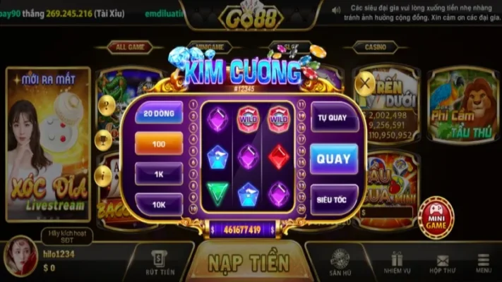 Bí kíp công phá game chơi kim cương tại Go88 online